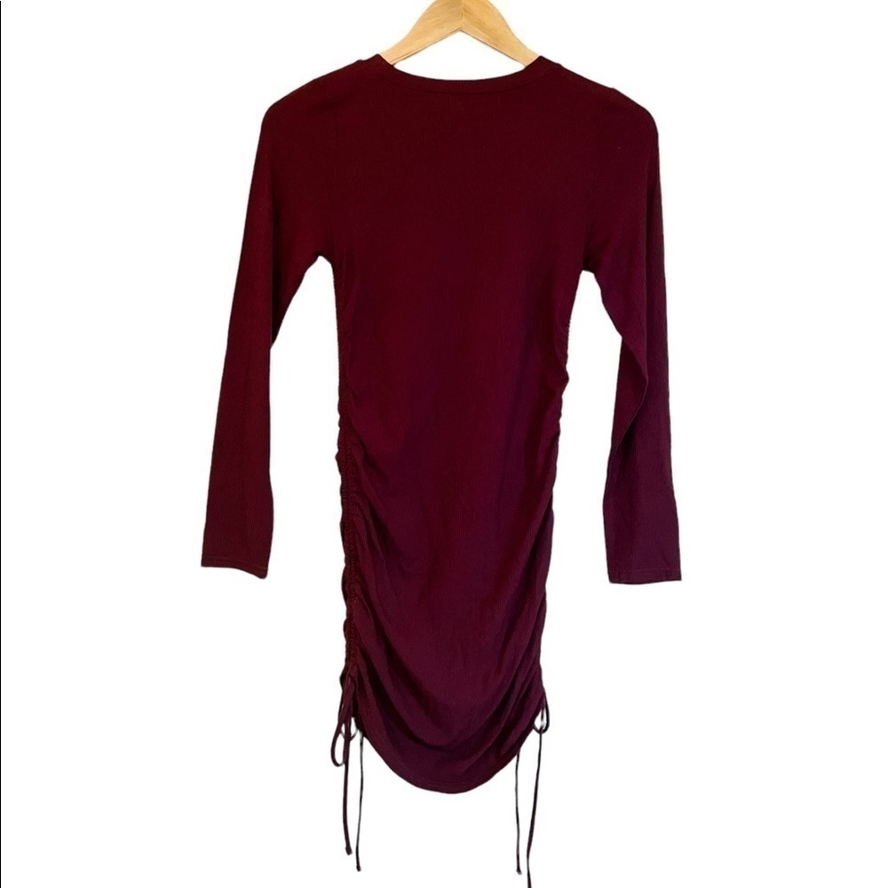 NEW BB Dakota by Steve Madden #1 Crush Rib Knit Mini Dress Deep Lipstick Red - Picture 3 of 4